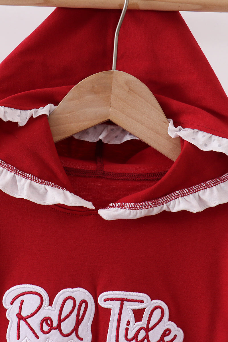 Red Alabama Roll Tide Embroidery Hoodie