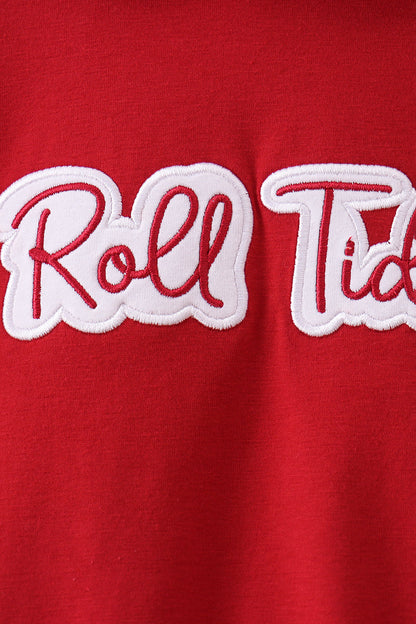 Red Alabama Roll Tide Embroidery Hoodie