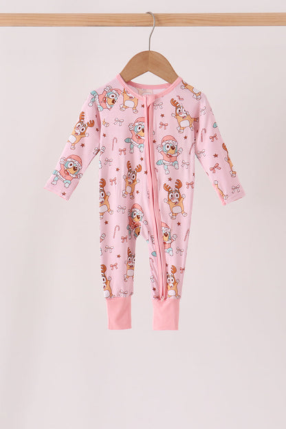 Pink bluey bamboo romper