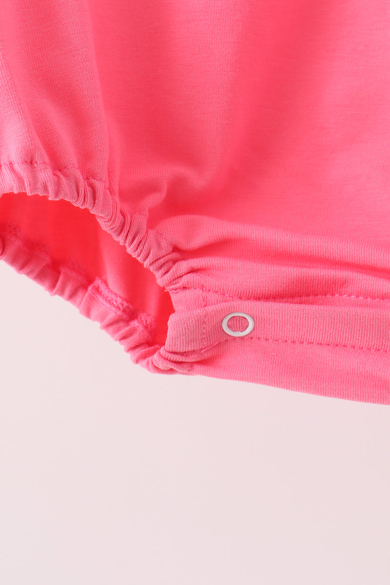 Pink sweet as pie embroidery ruffle bubble