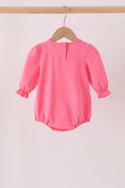 Pink sweet as pie embroidery ruffle bubble