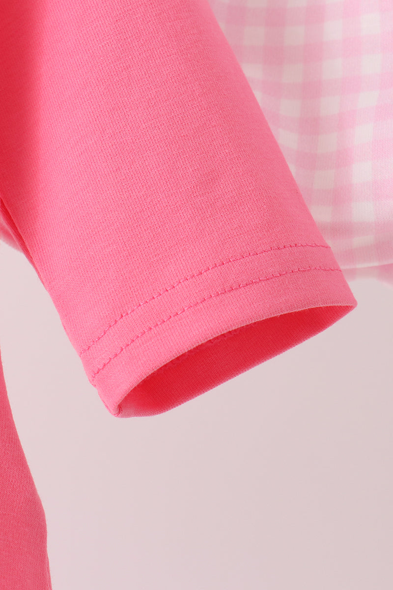 Pink sweet as pie embroidery ruffle bloomer set