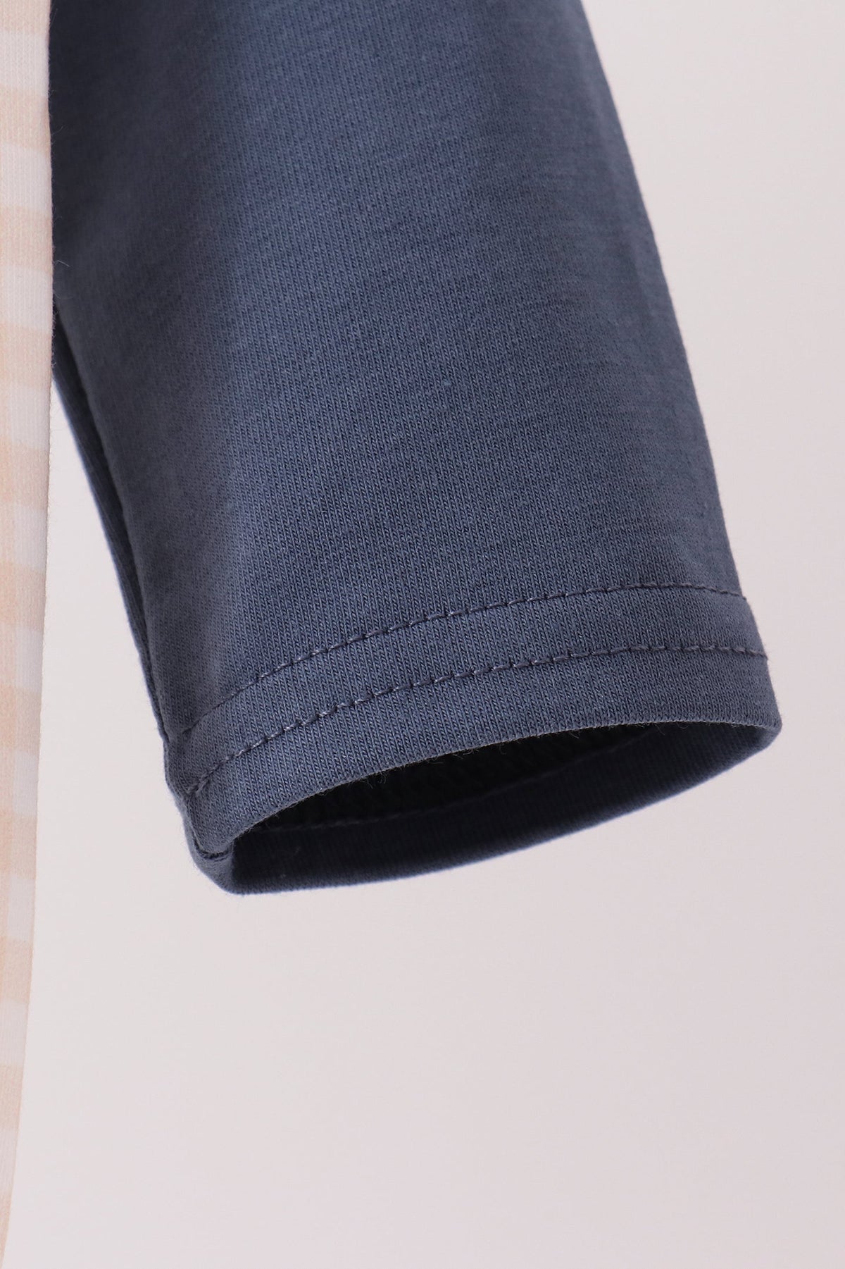 Navy sweet as pie embroidery gingham bubble