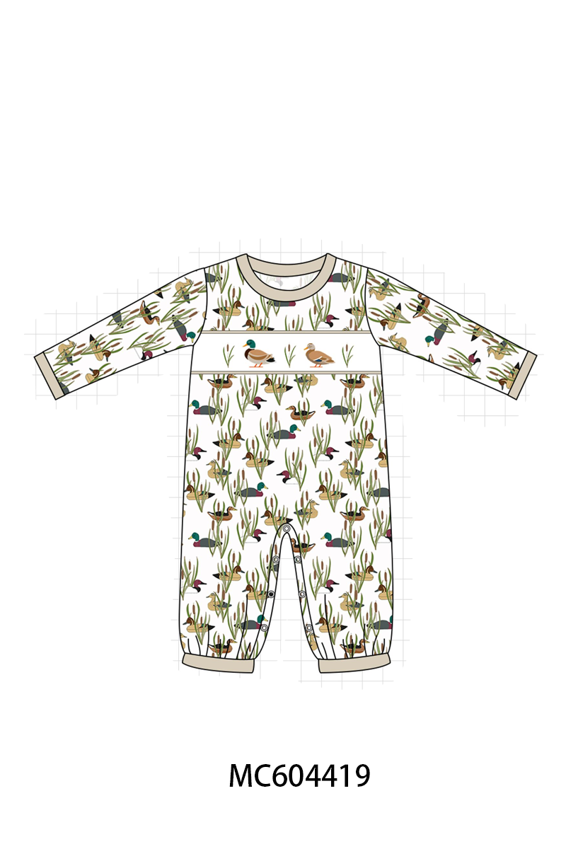 Duck embroidery romper