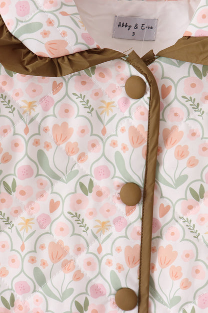 Sage floral ruffle jacket