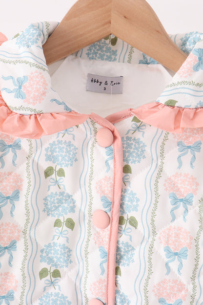 Blue hydrangea ruffle jacket