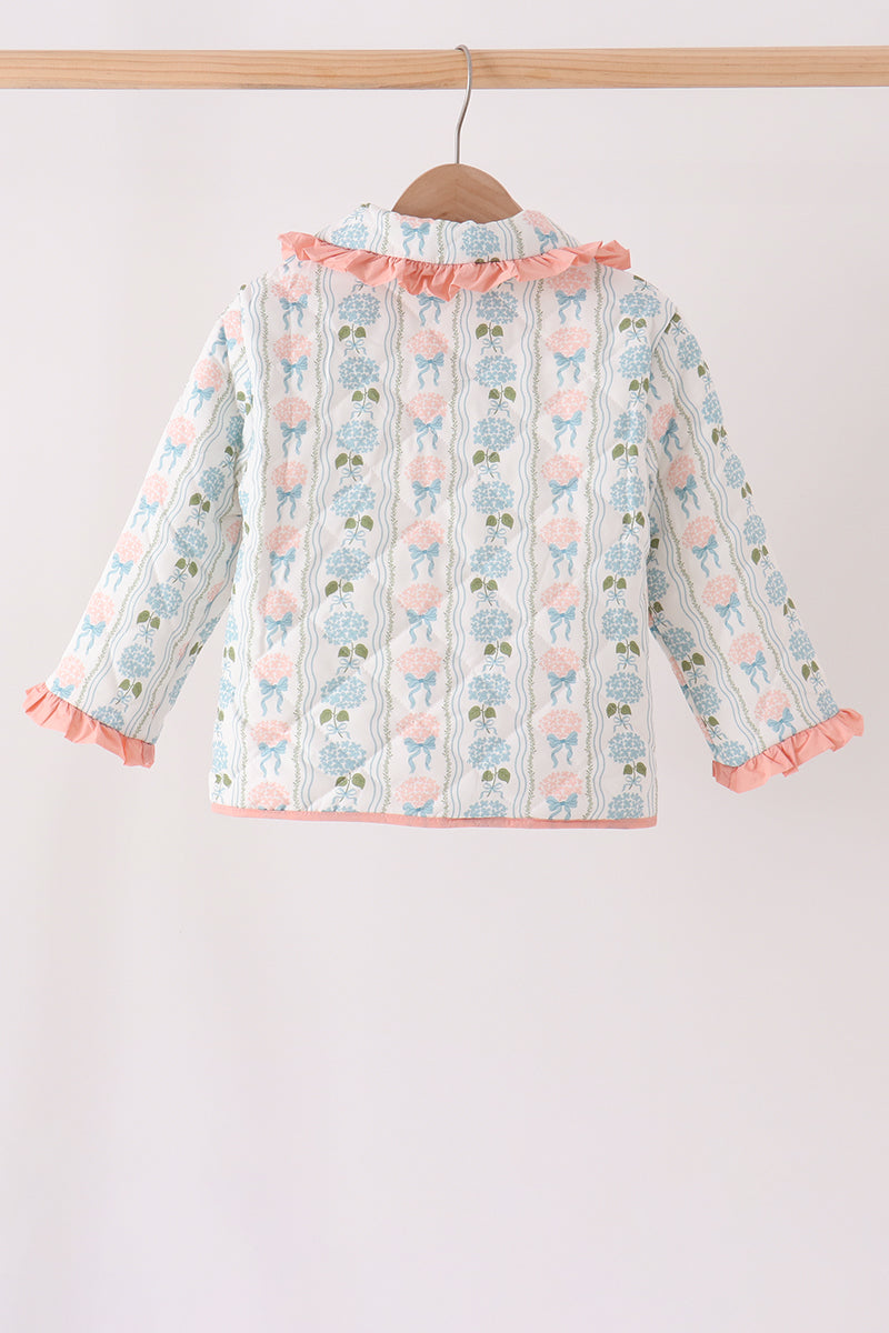 Blue hydrangea ruffle jacket