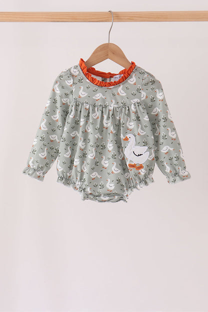 Grey goose applique ruffle bubble