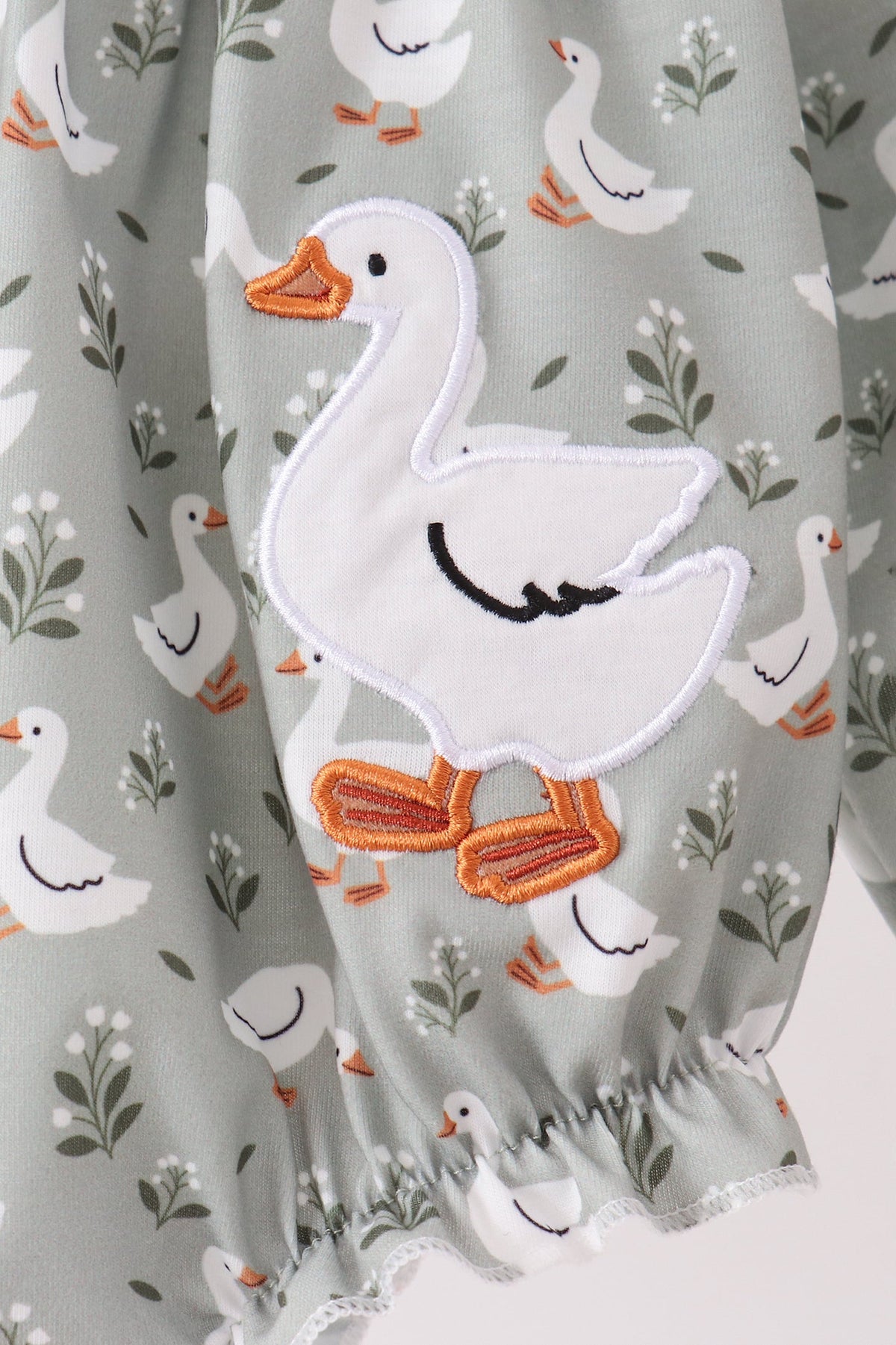 Grey goose applique ruffle bubble