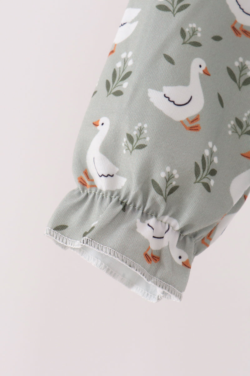 Grey goose applique ruffle bubble