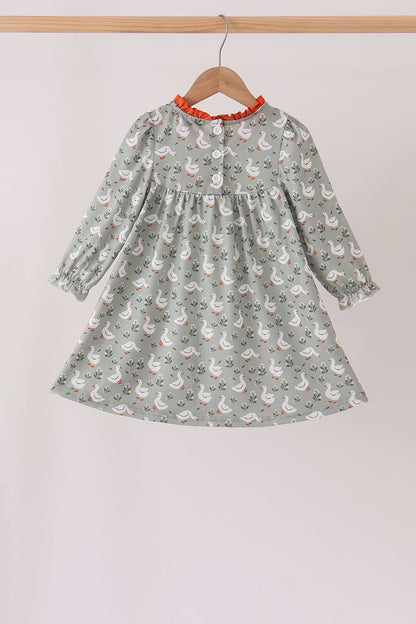 Grey goose applique ruffle dress
