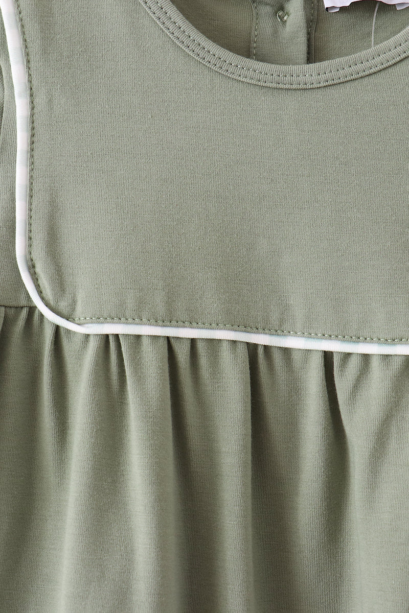 Green Solid Romper
