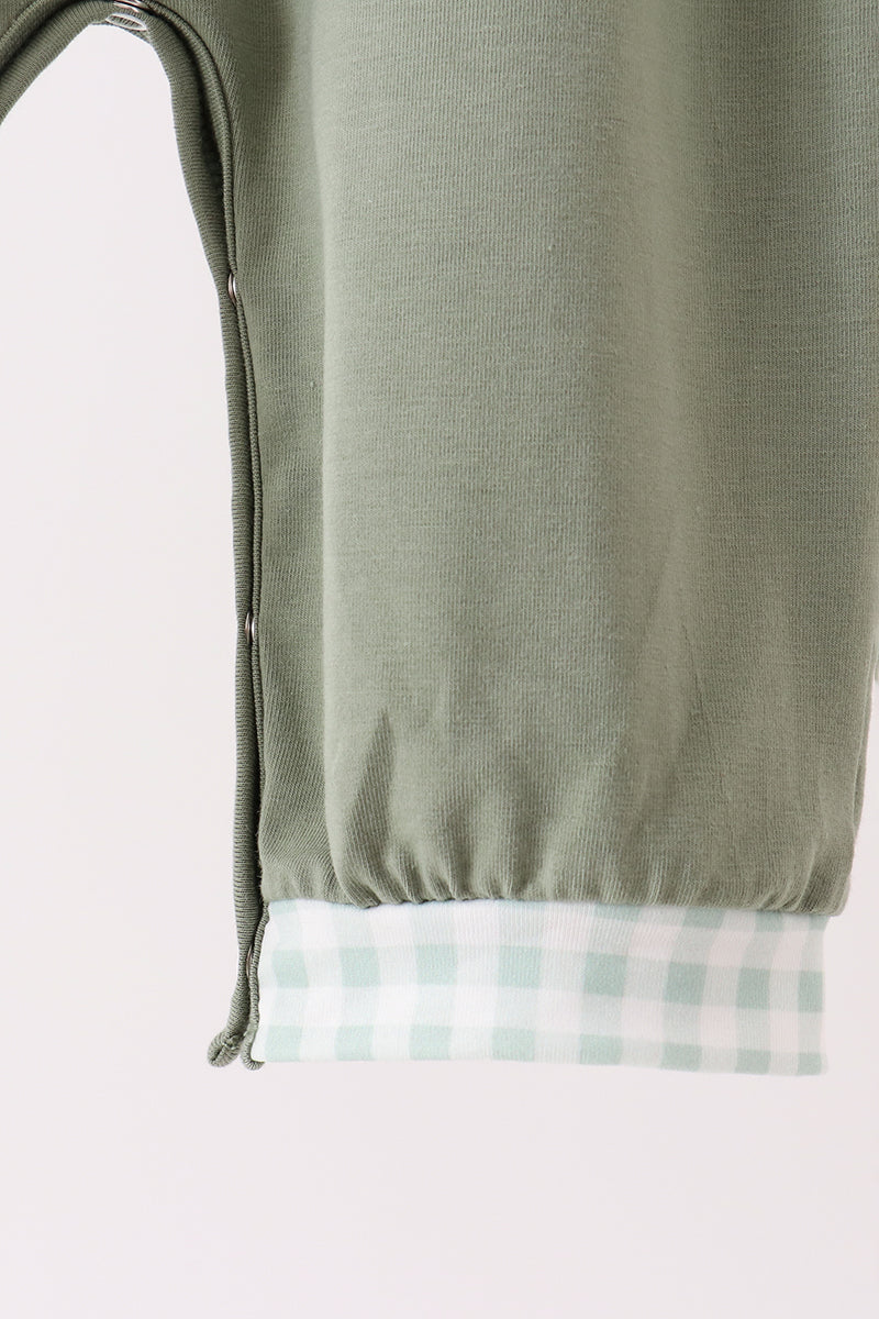 Green Solid Romper