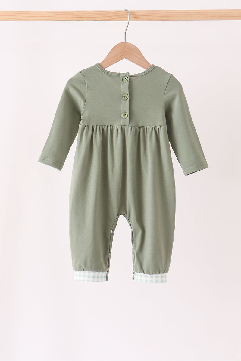 Green Solid Romper