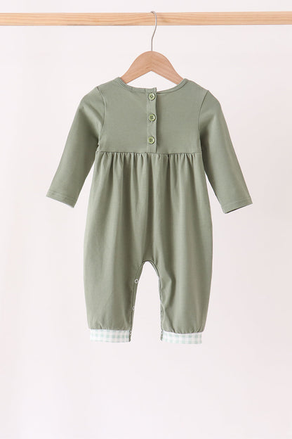 Green Solid Romper