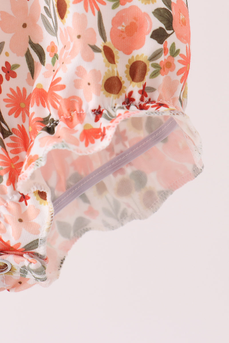 Green floral ruffle bubble