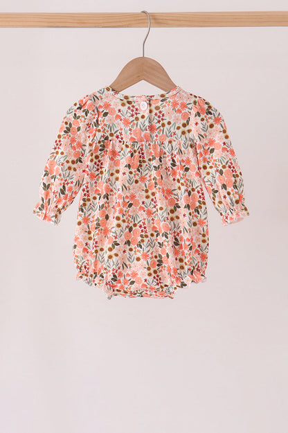 Green floral ruffle bubble