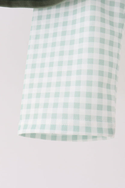 Green Gingham Pants Set