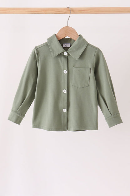 Green Pocket Button Down Shirt