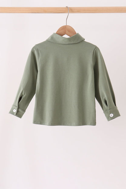 Green Pocket Button Down Shirt