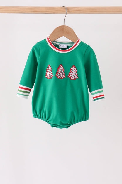 Green christmas tree applique bubble