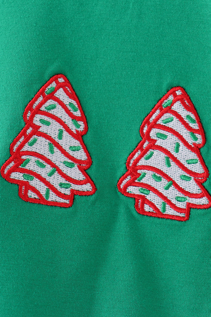 Green christmas tree applique bubble