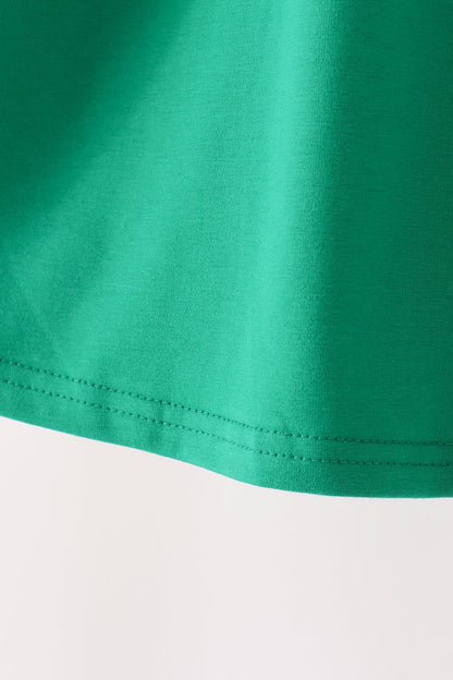 Green christmas tree bow applique dress