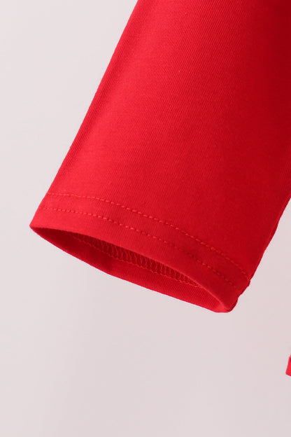 Red grinch embroidery stripe pants set