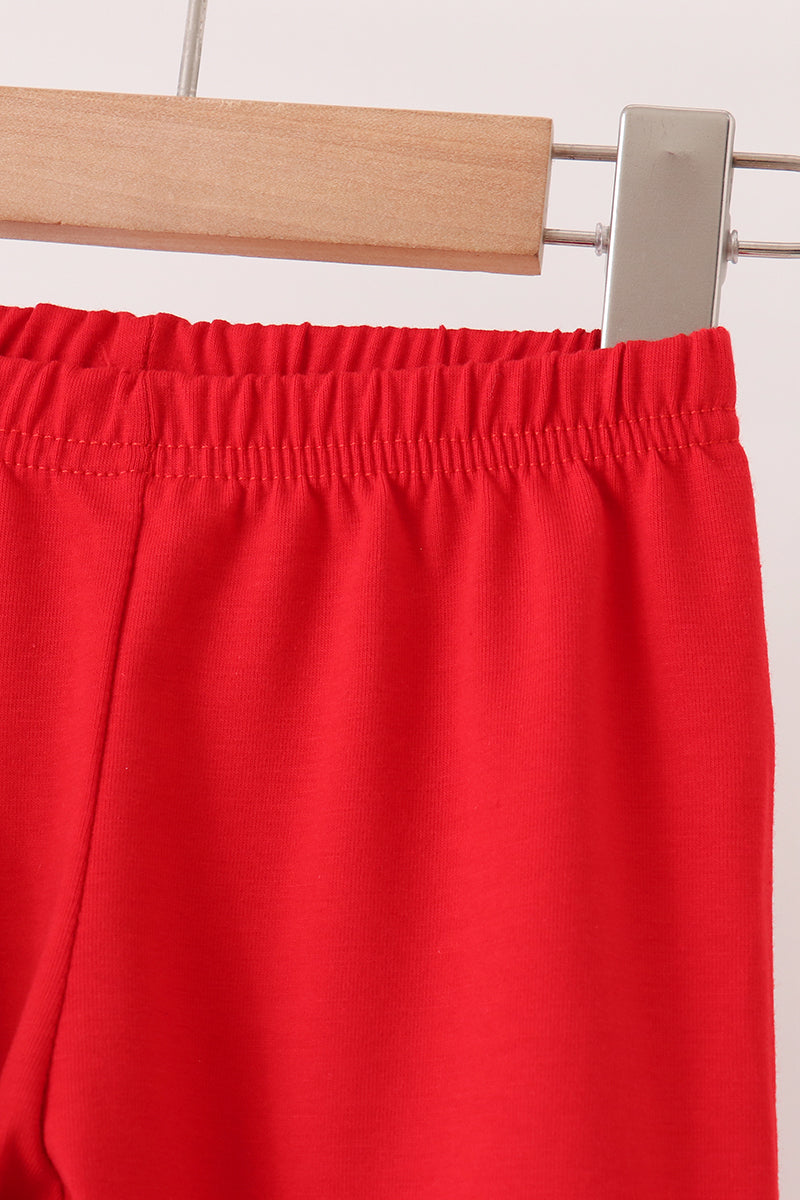 Green dot grinch embroidery ruffle pants set
