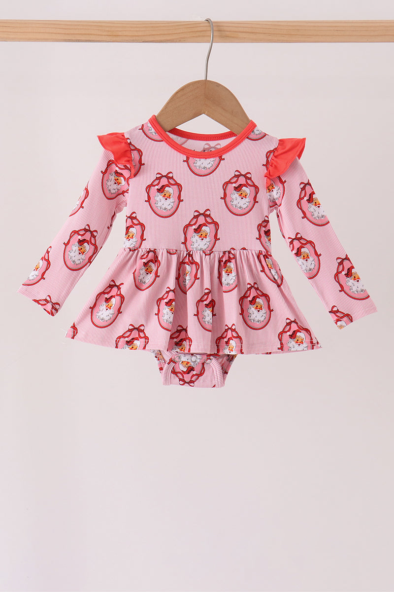 Pink santa claus bamboo ruffle bubble