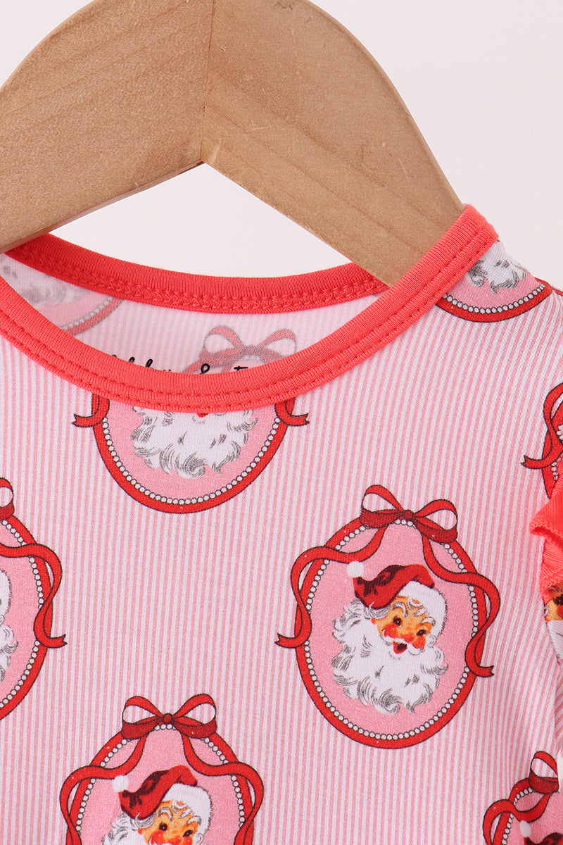 Pink santa claus bamboo ruffle bubble