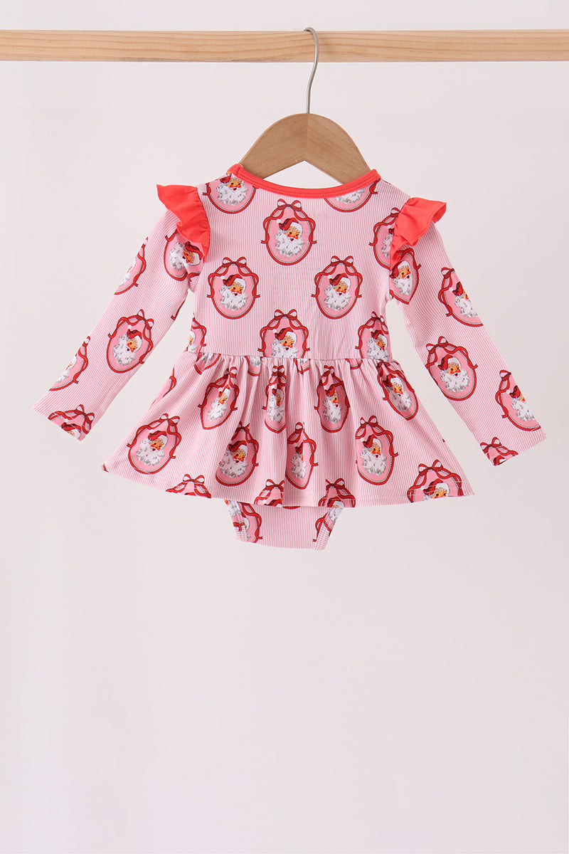 Pink santa claus bamboo ruffle bubble
