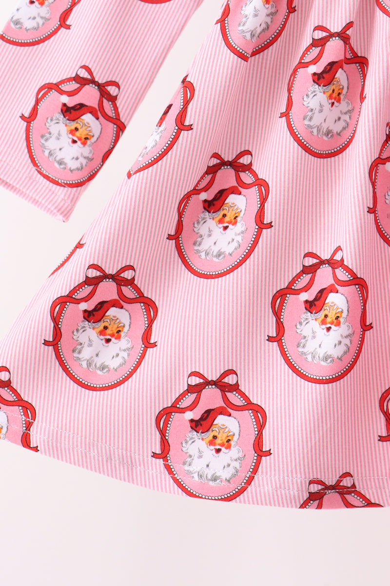 Pink santa claus bamboo pants set