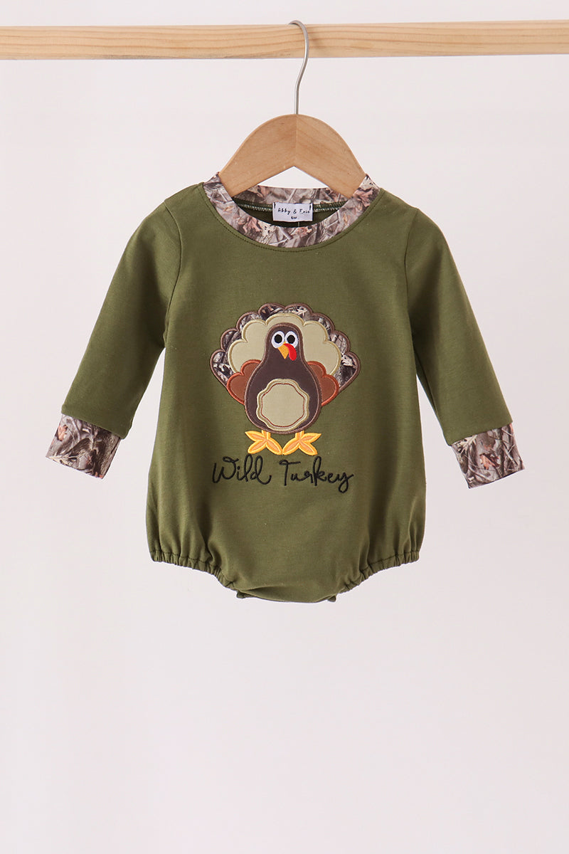 Forest camouflage turkey applique bubble
