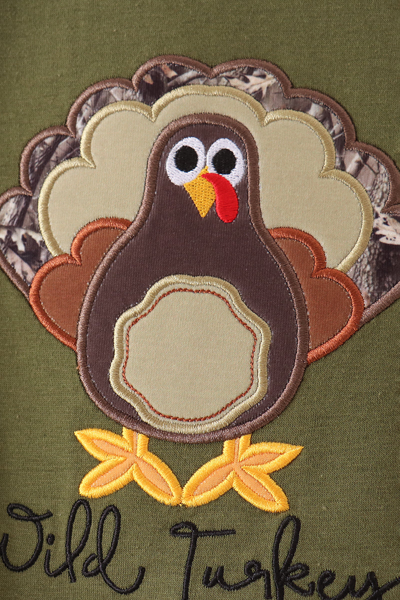 Forest camouflage turkey applique bubble