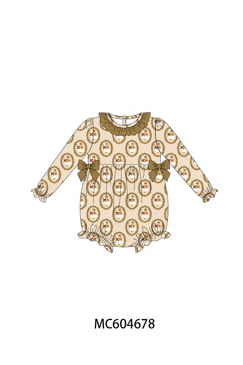 Brown goose pumpkin ruffle bubble