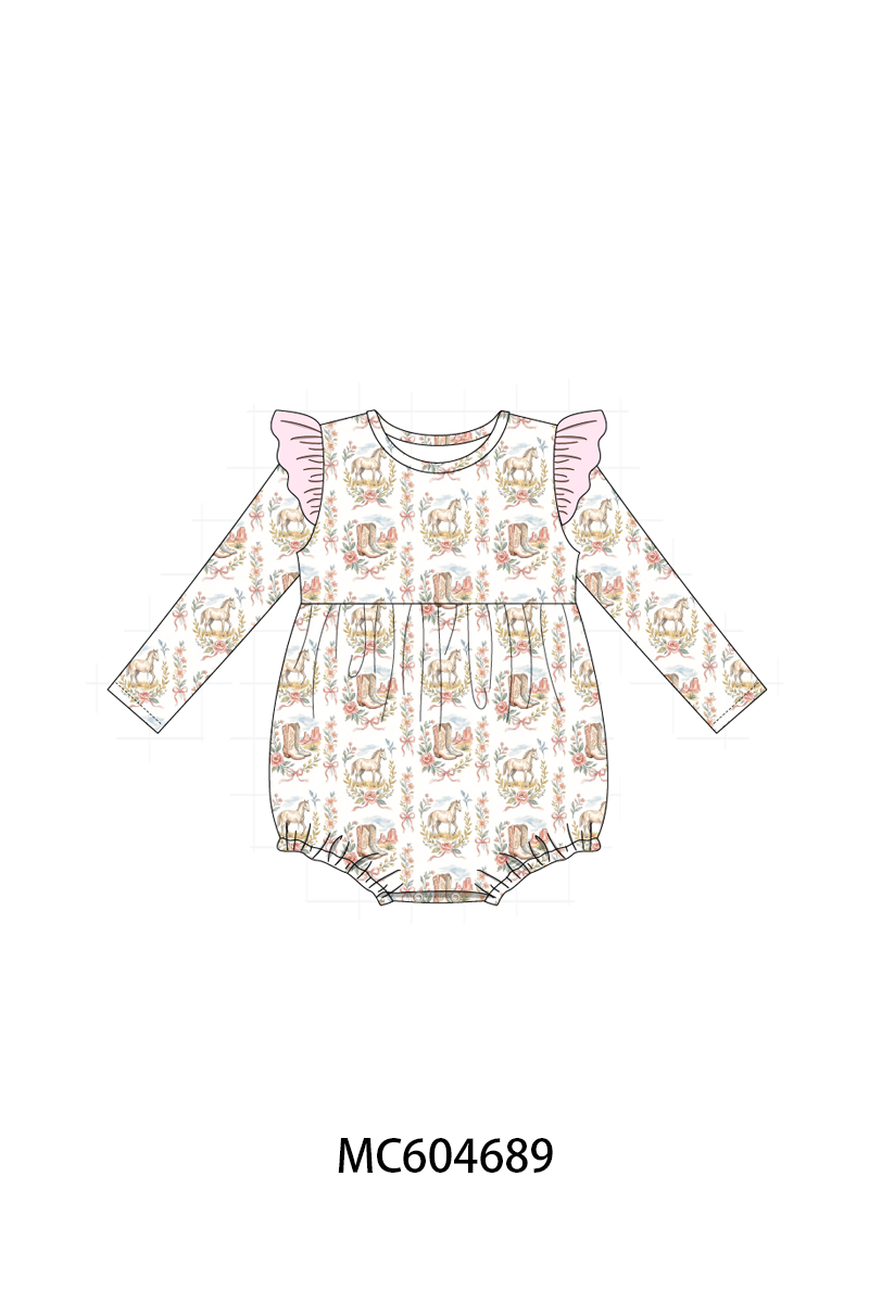 Pink horse ruffle bubble