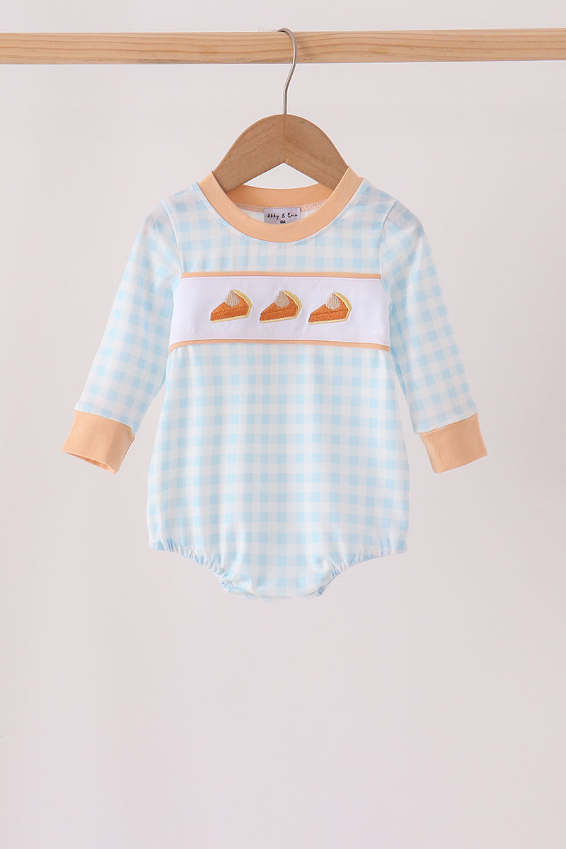 Pumpkin Pie Embroidery Gingham Bubble