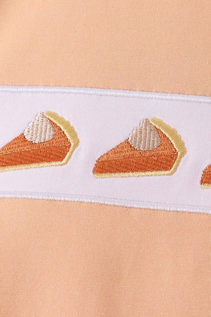 Pumpkin Pie Bow Embroidery Gingham Pants Set