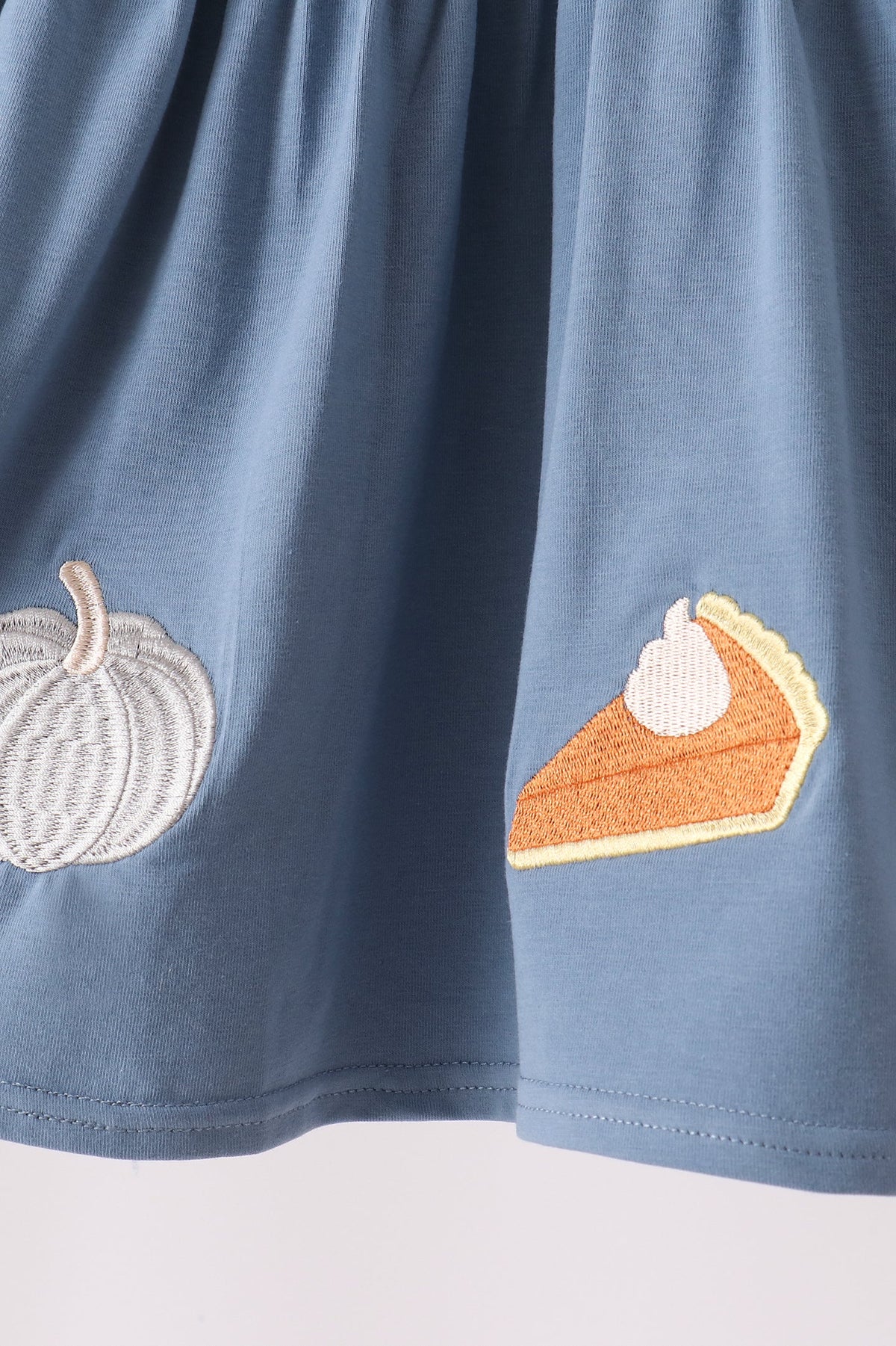 Pumpkin Pie Bow Embroidery Ruffle Pants Set