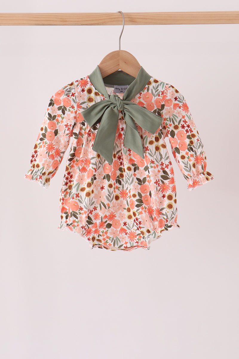 Green floral bow bubble