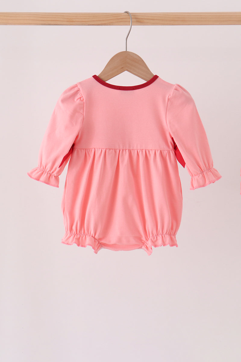 Pink turkey smocked bow bubble