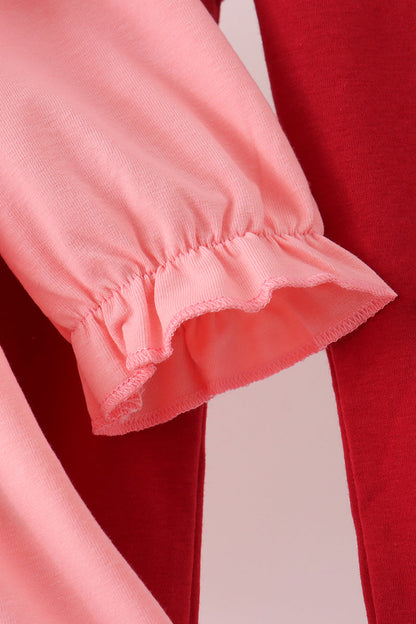 Pink turkey embroidery pants set