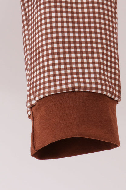 Brown Turkey Embroidery Pants Set