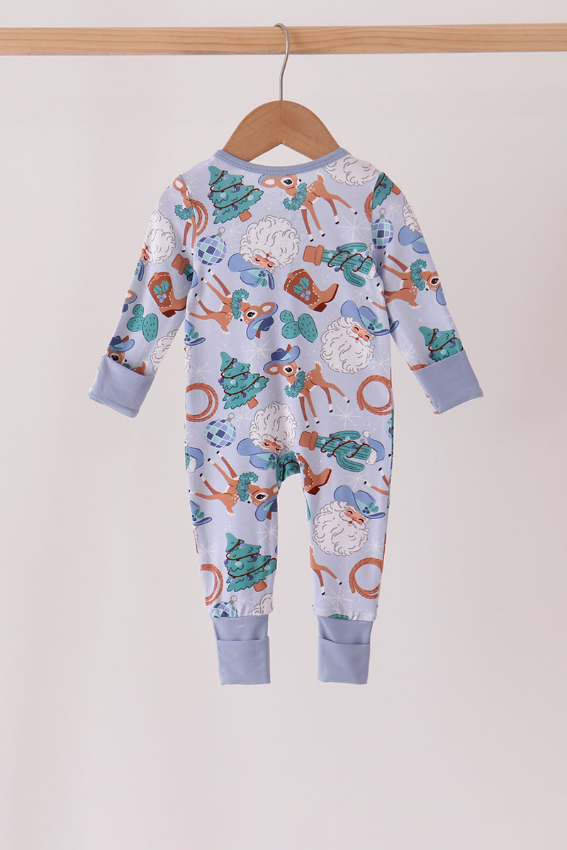Blue Cowboy Bamboo Romper