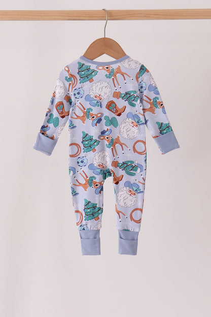 Blue Cowboy Bamboo Romper