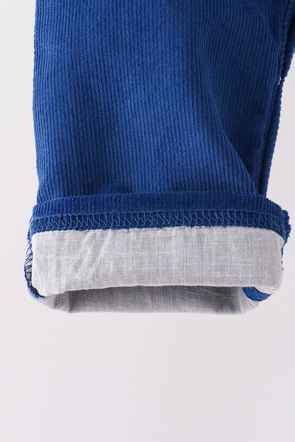 Blue corduroy Nativity Embroidery Jon Jon