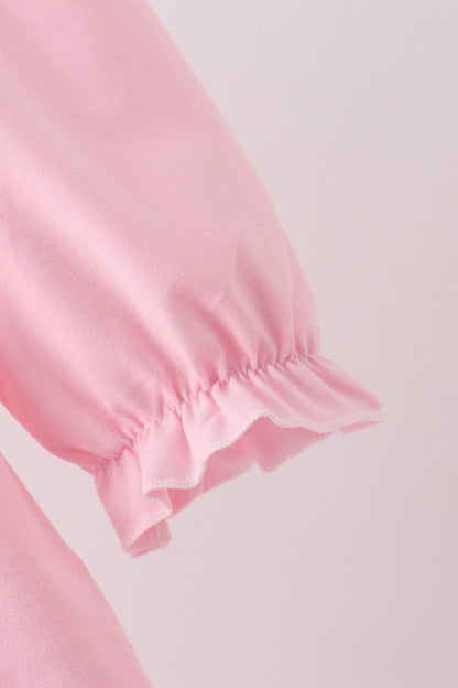 Pink Christmas Embroidery Dress