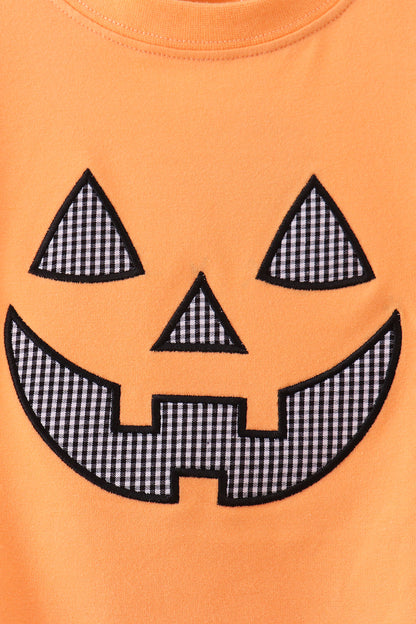 Orange Jack-O-Lantern Shorts Set