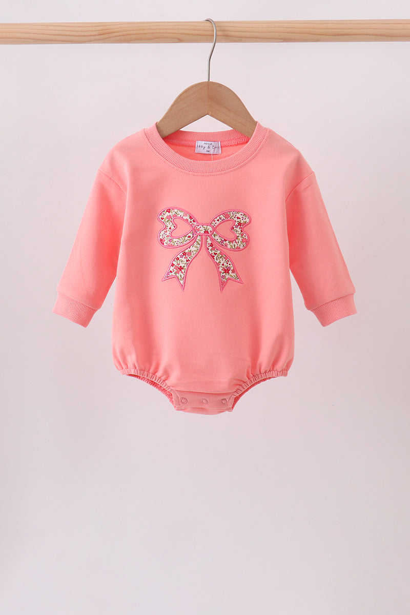 Pink Floral Bow Embroidery Bubble
